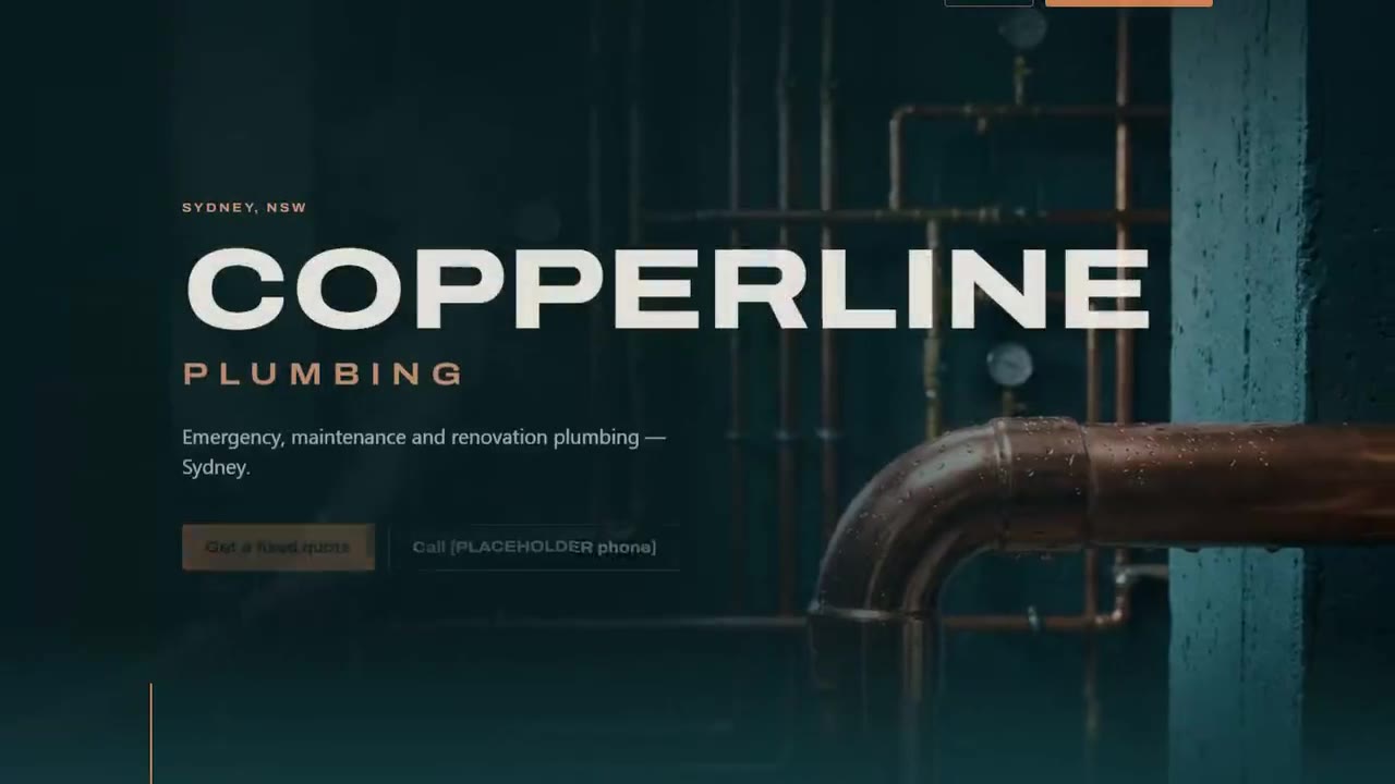 COPPERLINE — Copper on deep teal